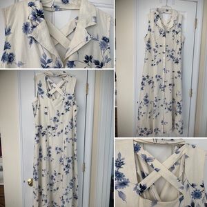 Full Length Linen/Rayon-lined Sleeveless Dress